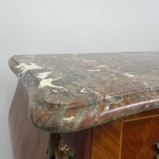 Bombé chest of drawers in the Louis XV style, Marble, Wood, Red (photo 19 of 22)
