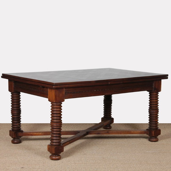 Image 1 of Extendable dining table, French work from the 1940s