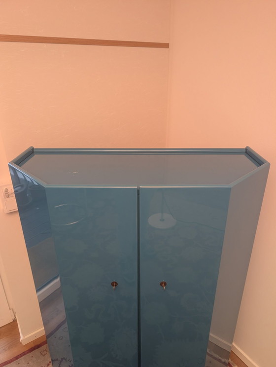 Cassina/ Simon "Bramante 2" Tall Cabinet by Kazuhide Takaha, High Boards, Metal, Wood, Blue (photo 6 of 6)