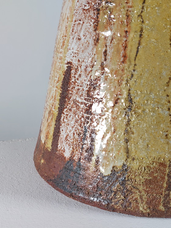 Image 1 of Lampada da terra o da tavolo vintage di metà secolo con base conica in ceramica.