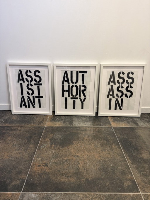 CHRISTOPHER WOOL GIRARD SEBASTIEN LITOGRAFÍA CHRISTOPHER WOOL GIRARD SEBASTIEN LITOGRAFÍA STREEART KAWS INVASOR OBEY Set 4