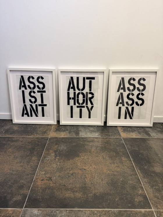 Image 1 of CHRISTOPHER WOOL GIRARD SEBASTIEN LITOGRAFÍA CHRISTOPHER WOOL GIRARD SEBASTIEN LITOGRAFÍA STREEART KAWS INVASOR OBEY Set 4
