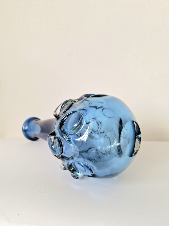 Image 1 of Jan Beránek - Heavy Vintage Glass Vase with Studs | Škrdlovice | 1960s Design