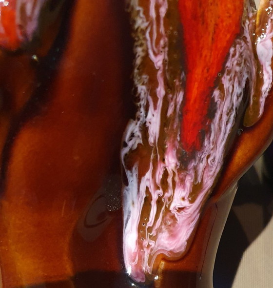 Image 1 of Vintage Vallauris vase 1960s - lava glaze - signed