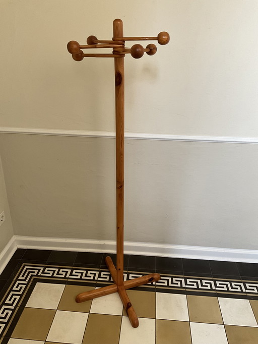 Coat rack made of pine wood 70s