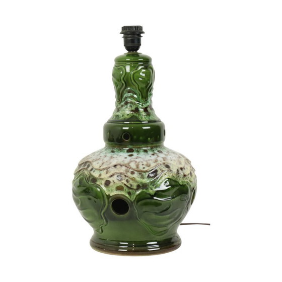 Image 1 of Green Lamp Fat Lava Ceramic 50cm