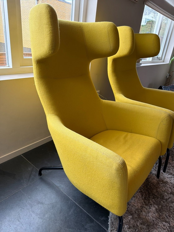 Original Havana wing armchairs | Design classic, softline, Cotton, Metal, Yellow, Modern (photo 4 of 7)