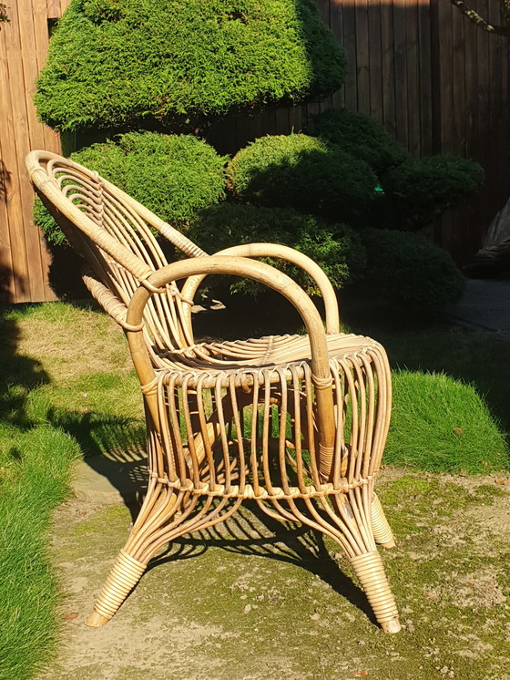 Image 1 of Sedia Rohé vintage in rattan, molto rara