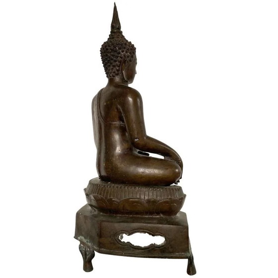 Buda de Bronce del Siglo XIX sobre Base de Templo Tailandia – Lote 184 – Esculturas, Bronze (photo 7 of 10)
