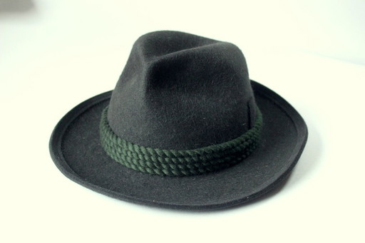 Vintage Lodenhut für Jagd und Sport - handgearbeiteter Herrenhut - Gr. 58