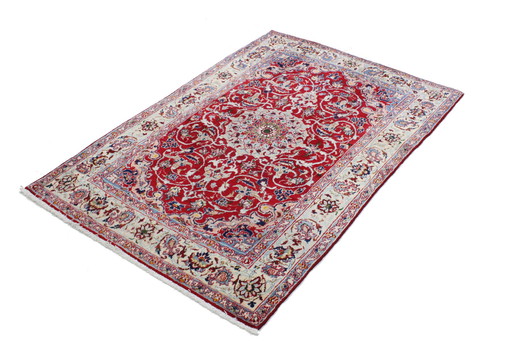 Original Handgeknüpfter Perserteppich Isfahan Fein 165 X 110 Cm Top Zustand