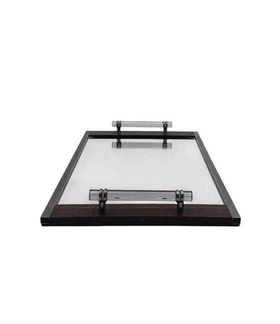 Image 1 of Modernist mirrored tray, in the manner of Jacques Adnet France 1940 /1950
