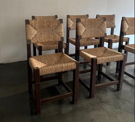 Image 1 of Set of Six Rationalist Chairs, Spain 1960s
