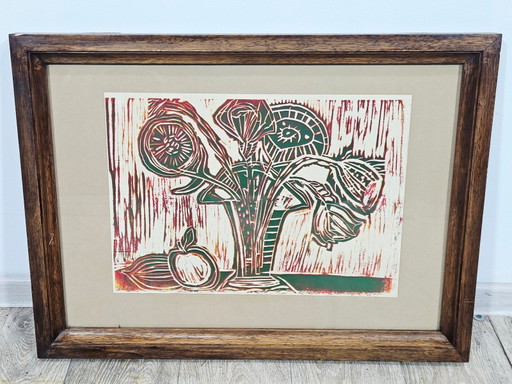 Edgar Carl Bettermann, Stillleben, 1988, Linolschnitt