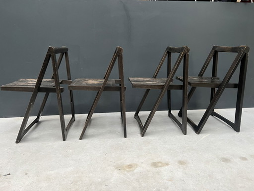 4 sillas plegables Trieste de Aldo Jacobsen, década de 1960