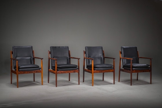 Image 1 of Dänische Modell 431 Sessel aus Leder von Arne Vodder für Sibast Møbler, 1960er, 4er-Set