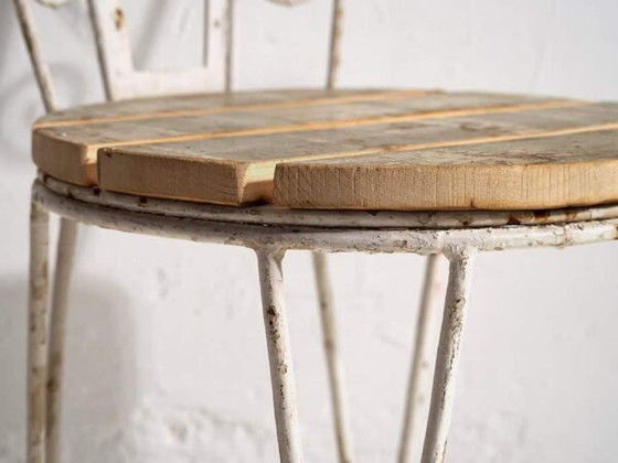 Antique outdoor chairs in white (c.1920). Set of 4 pieces – Garden chairs, Wood, Iron (photo 39 of 40)