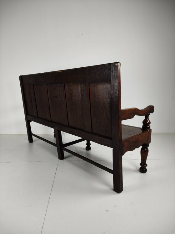 18th Century Georgian Oak Settle Bench – Dated Circa 1790 – Couches, Wood (photo 7 of 13)
