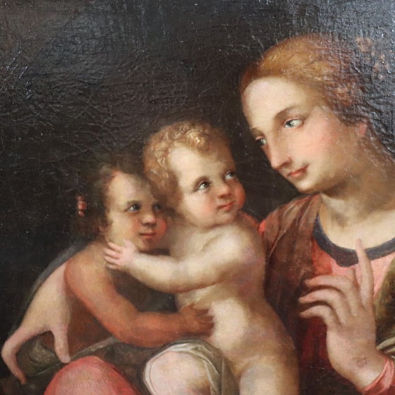 Image 1 of Pintura religiosa antigua al óleo sobre lienzo, Italia, siglo XVIII.