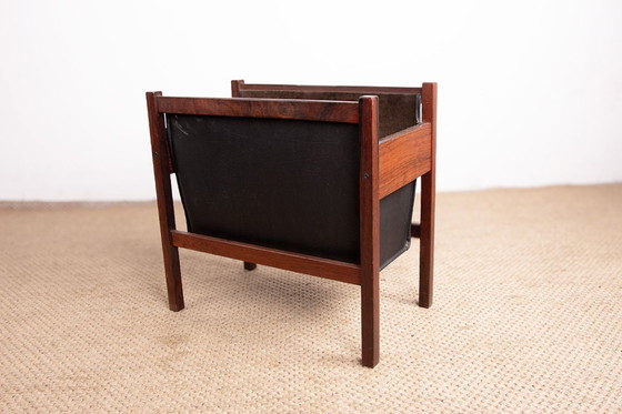 Image 1 of Revistero danés de palisandro y cuero, 1960.