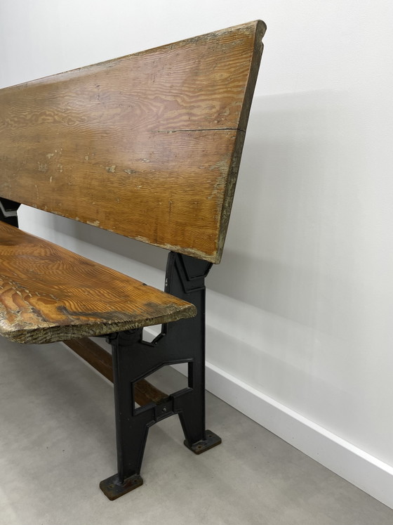 Image 1 of Vintage bench (foldable) with characteristic cast iron 147 cm