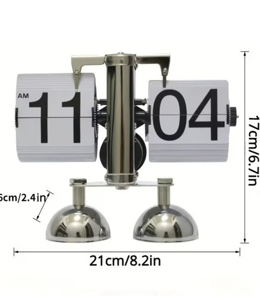 Neue Vintage-Tischuhr aus Stahl in Originalverpackung – klokken, polished steel, Plastic (photo 2 of 7)