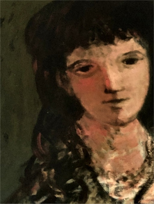 Portrait Woman with Hat Oil Painting signed French Expressionist Sylvain Vigny