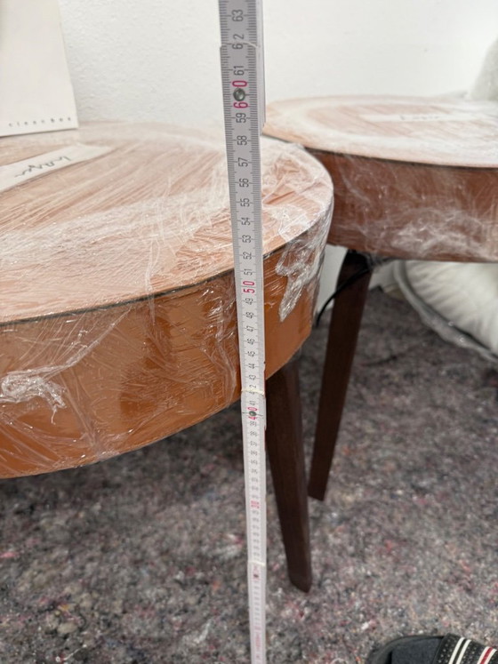 Poltrona Frau “Fiorile” nachtkastjes – Leren zadel Extra Cammello, ontwerp Roberto Lazzeroni – Particolare (photo 4 of 5)