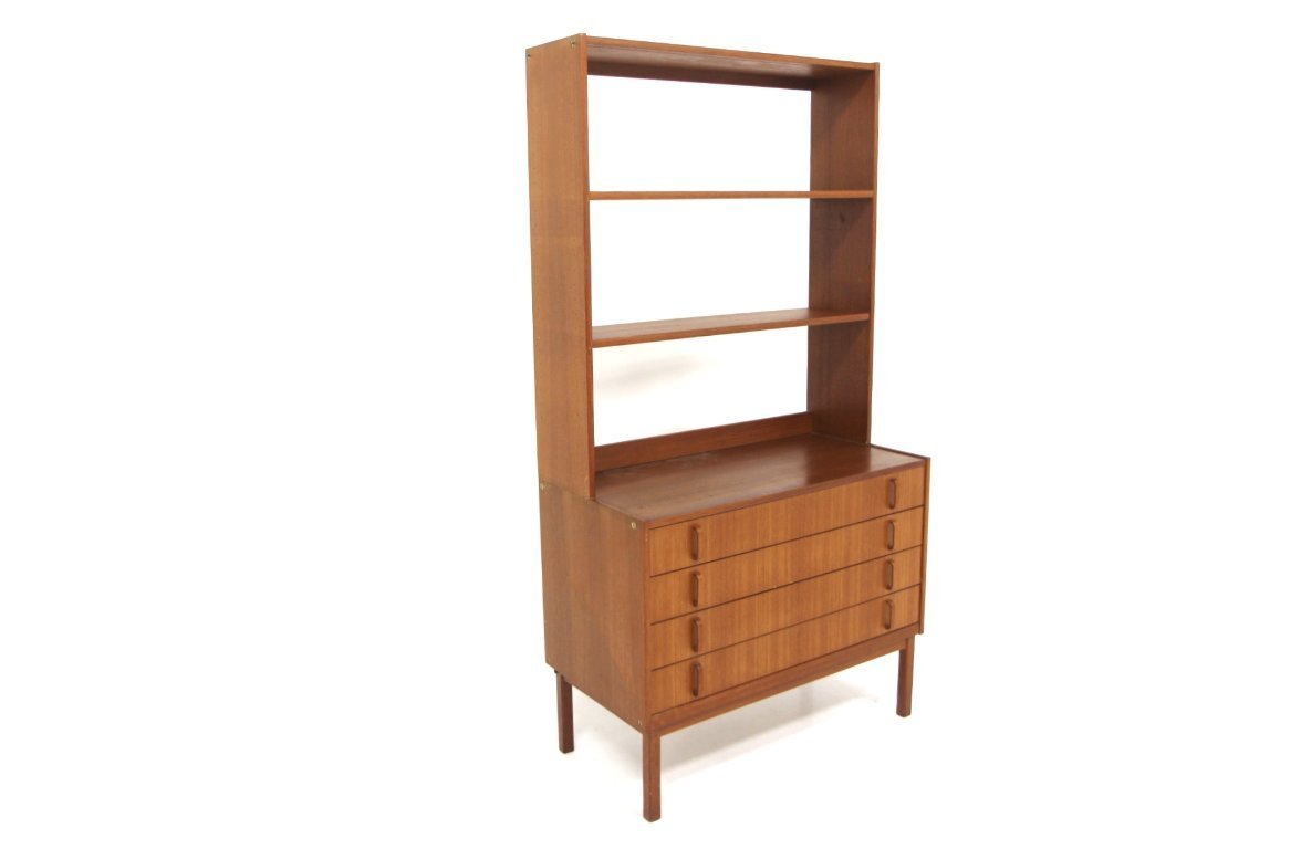 Librería escandinava de teca de Bertil Fridhagen para Bodafors, Suecia, 1960