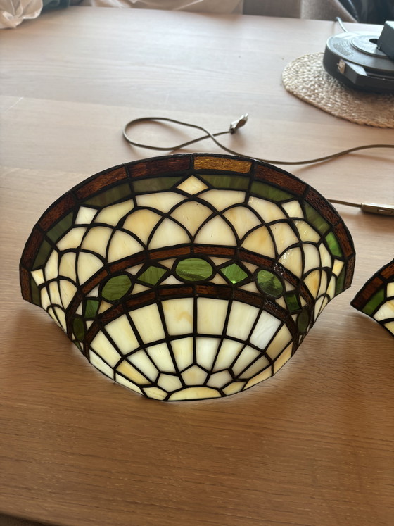 Image 1 of Tiffany Style Wall Lamps - 2 Pieces