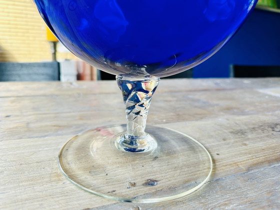 Empoli Glass Vase Electric Blue 44 cm High – Glass art (photo 4 of 7)