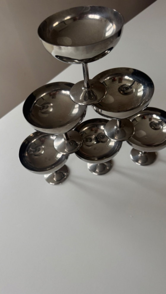 Image 1 of 6x roestvrijstalen coupés