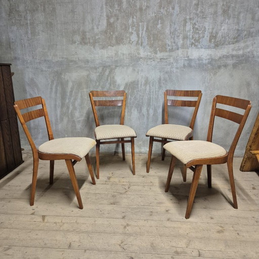 Set aus 4 Esszimmerstühlen im Mid-Century-Stil, Tschechoslowakei, 1960er Jahre