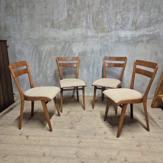 Image 1 of Set aus 4 Esszimmerstühlen im Mid-Century-Stil, Tschechoslowakei, 1960er Jahre