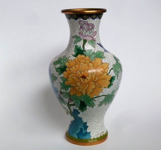 Image 1 of Vaso cinese in smalto cloisonné