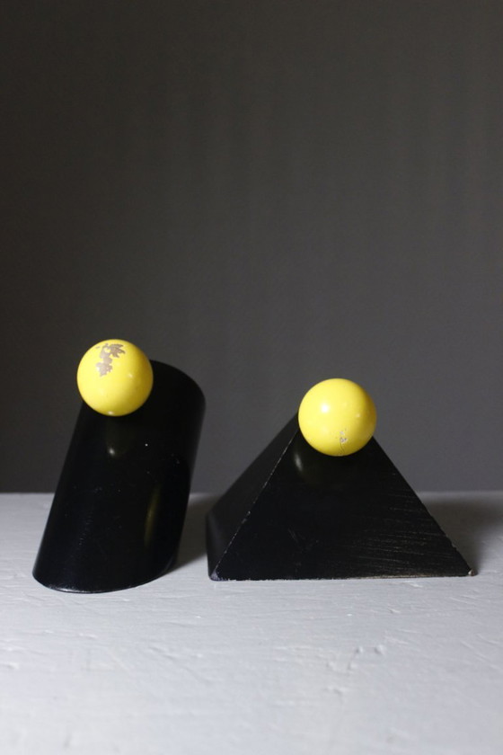 Image 1 of Postmoderne Bauhaus-Skulpturen von Robert Jean Chapuis SPLASH 1980er Jahre