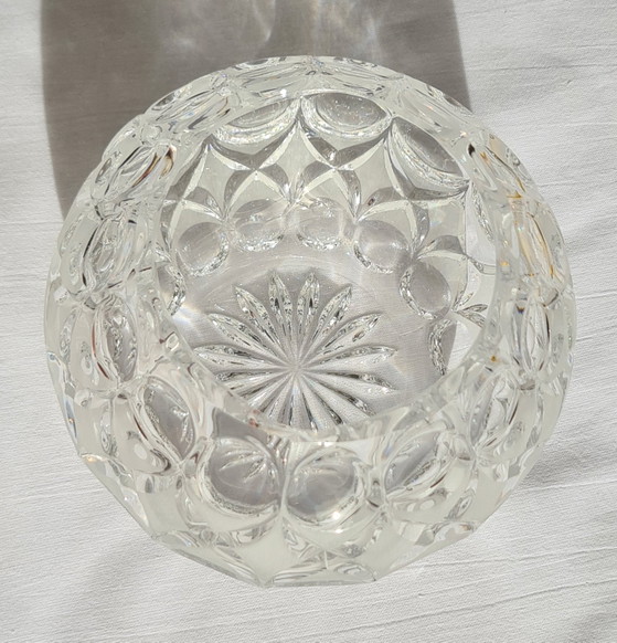 Vintage Nachtmann lead crystal sphere vase, heavy, "Angelique" series, Ø 13.5cm, crystal lens cut, star (photo 3 of 15)