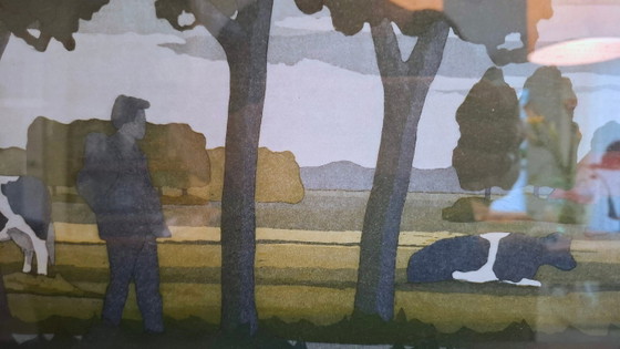 Aquatinta „Langs De Weg“ von Guus Kuit – Lithographien & Drucke, Glass, Metal (photo 5 of 5)