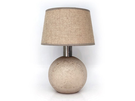 Image 1 of travertine table lamp Italy 1970s