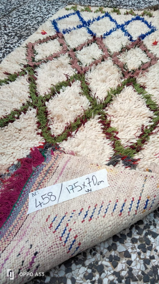 Image 1 of Hand-knotted Berber wool rug 175x70cm
