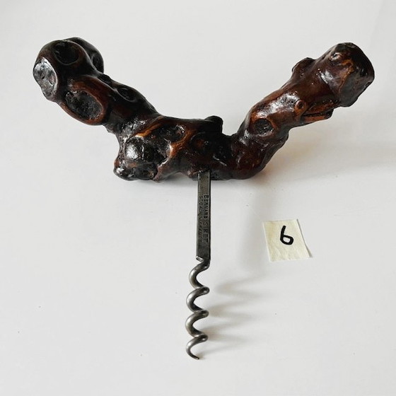 Image 1 of Tire-bouchon vintage français Bernard Siret, 6 racines en bois de vigne, années 1930