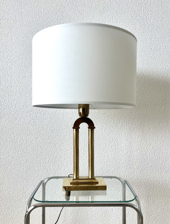 Image 1 of Vintage Brass Table Lamp – Hollywood Regency Style