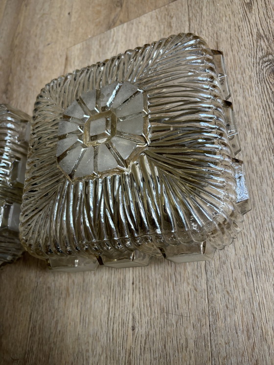 Image 1 of Set Of Two Glass Vintage Ceiling Lamps