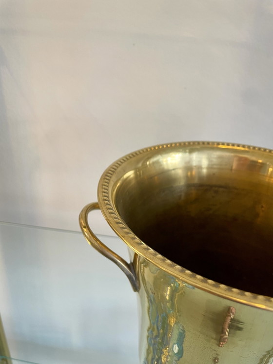 Image 1 of Handgemaakte champagnekoeler/wijnkoeler van messing