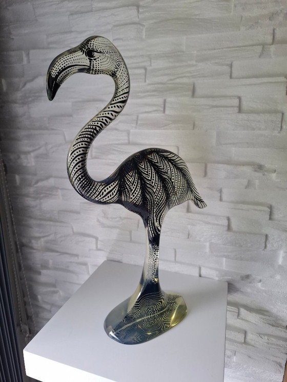 Image 1 of Signée XL Flamingo par Abraham Palatnik, Lucite années 1970