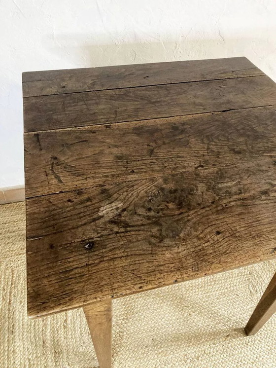 Image 1 of Table de ferme carrée en chêne massif