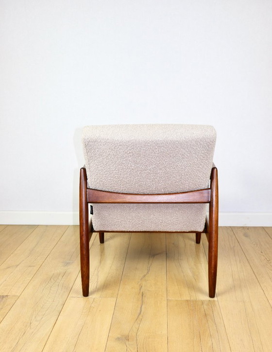 Image 1 of Fauteuil GFM-64, design Edmund Homa des années 70, tissu bouclé beige - 2 exemplaires disponibles
