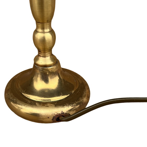 Image 1 of Lampe de nuit en laiton, lampe de table avec abat-jour, Allemagne, 1970