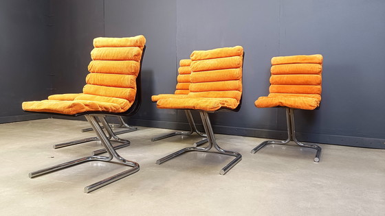 Image 1 of Space Age Esszimmerstühle, Satz von 6, 1970er Jahre