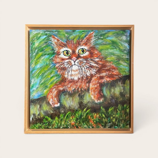 Orange Cat Painting by the Dutch artist Irene van Genderen-van de Wilt